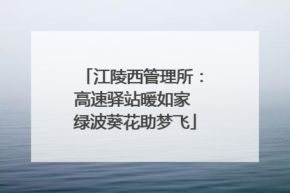 江陵西管理所：高速驿站暖如家 绿波葵花助梦飞
