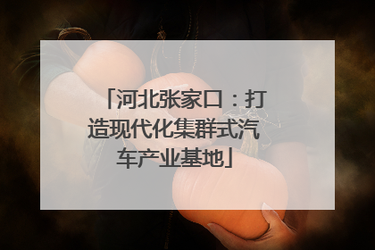 河北张家口：打造现代化集群式汽车产业基地