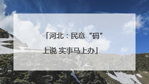 河北：民意“码”上说 实事马上办