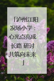 泸州江阳况场小学：心光点亮成长路 研讨共筑向未来