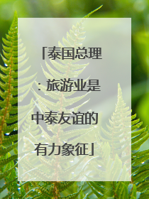 泰国总理：旅游业是中泰友谊的有力象征