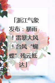 浙江气象发布：暴雨！雷暴大风！台风“蝴蝶”残云抵达