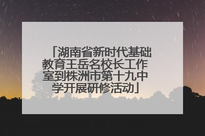 湖南省新时代基础教育王岳名校长工作室到株洲市第十九中学开展研修活动