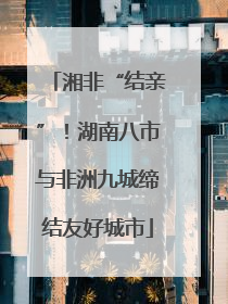 湘非“结亲”！湖南八市与非洲九城缔结友好城市