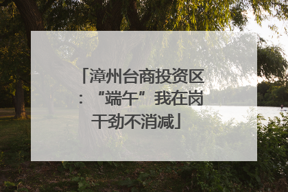 漳州台商投资区：“端午”我在岗 干劲不消减