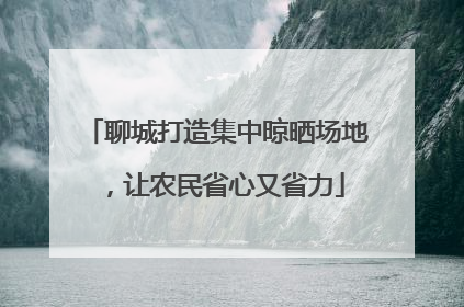 聊城打造集中晾晒场地，让农民省心又省力