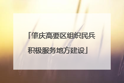 肇庆高要区组织民兵积极服务地方建设