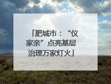肥城市：“仪家亲”点亮基层治理万家灯火