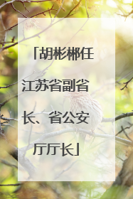 胡彬郴任江苏省副省长、省公安厅厅长