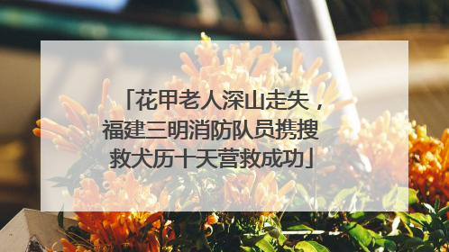 花甲老人深山走失，福建三明消防队员携搜救犬历十天营救成功