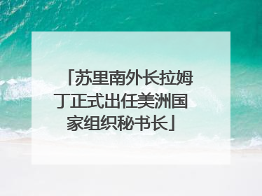 苏里南外长拉姆丁正式出任美洲国家组织秘书长
