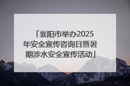 襄阳市举办2025年安全宣传咨询日暨暑期涉水安全宣传活动