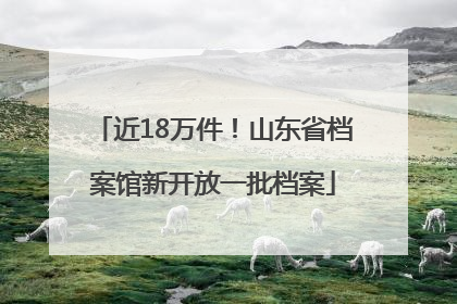 近18万件！山东省档案馆新开放一批档案