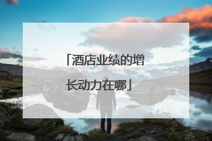 酒店业绩的增长动力在哪