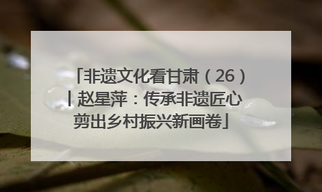 非遗文化看甘肃（26）丨赵星萍：传承非遗匠心 剪出乡村振兴新画卷