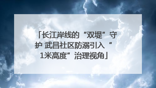 长江岸线的“双堤”守护 武昌社区防溺引入“1米高度”治理视角