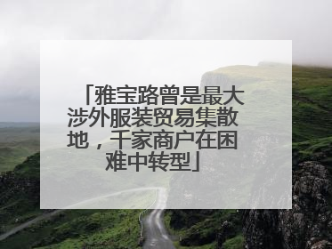 雅宝路曾是最大涉外服装贸易集散地，千家商户在困难中转型