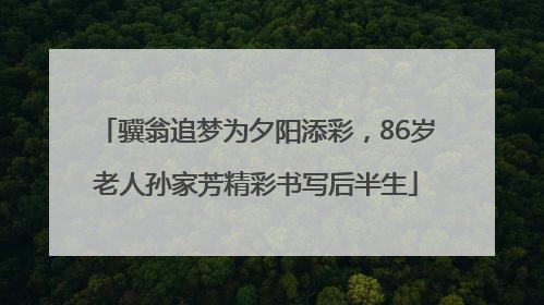 骥翁追梦为夕阳添彩，86岁老人孙家芳精彩书写后半生