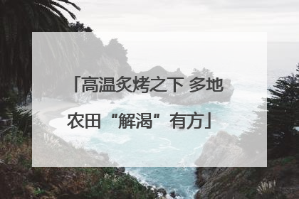 高温炙烤之下 多地农田“解渴”有方