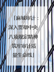 麻城审计：深入贯彻中央八项规定精神 筑牢审计质量生命线
