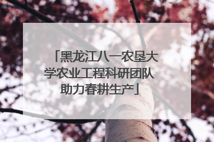 黑龙江八一农垦大学农业工程科研团队助力春耕生产