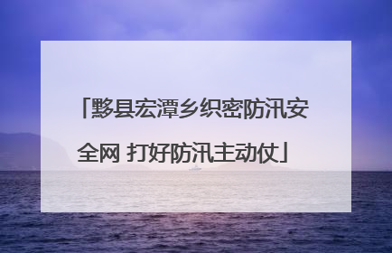 黟县宏潭乡织密防汛安全网 打好防汛主动仗