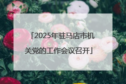 2025年驻马店市机关党的工作会议召开
