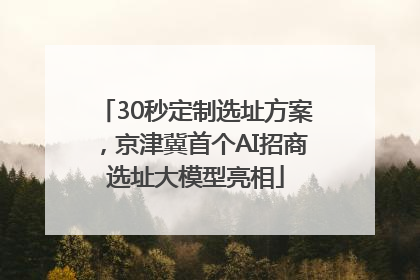 30秒定制选址方案，京津冀首个AI招商选址大模型亮相