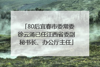 80后宜春市委常委徐云涌已任江西省委副秘书长、办公厅主任